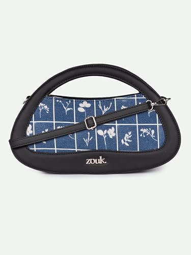 Image of ZOUK Nadia Sling Bag for Women - Stylish Crossbody with Cutout Top Handle | Handcrafted Shoulder Bag with Multiple Pockets & Water-Resistant Lining | Formal & Casual Use |