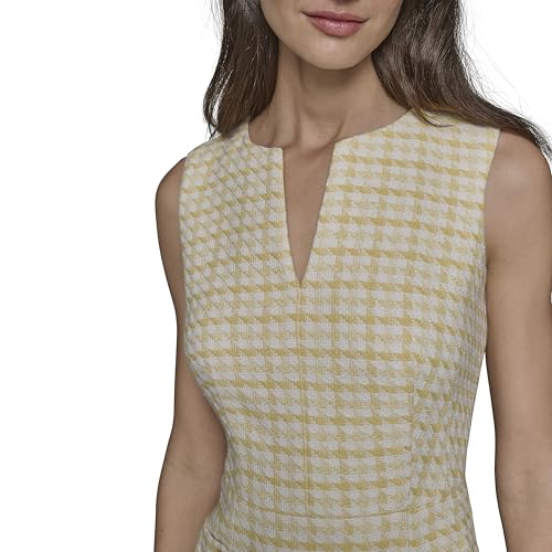 Image of Karl Lagerfeld Women's Tweed Printed High Scoop Neck Aline Dress