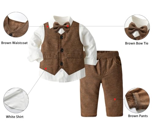 Image of SANGTREE Baby Boys Suit Toddler Gentleman Formal Outfits 3 Months - 9 Years