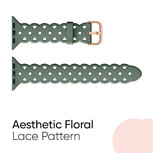 6-Pack Lace Silicone Bands Compatible For Apple Watch Bands 38Mm 40Mm 41Mm Women, Slim Breathable Sport Band Straps Wristband For Iwatch Series 8/7/6/5/4/3/2/1/Se/Ultra #TOP1