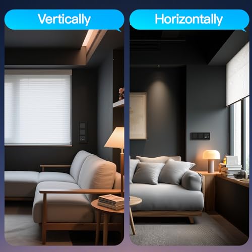 BSEED Doppel Smart Lichtschalter mit WLAN Rollladenschalter,Smart Jalousien Schalter,PC Rahmen,Ben&ouml;tigt Nullleiter,WiFi Rolladen Zeitschaltuhr,kompatibel mit Alexa/Google Home,1 Fach 1Weg,Schwarz