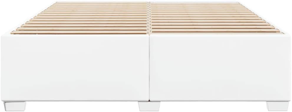 California King Bed Frame White Platform Sturdy Durable Slatted Foundation Modern Minimalist Bedroom Furniture Mattress Support Easy Assembly No Box Spring Needed