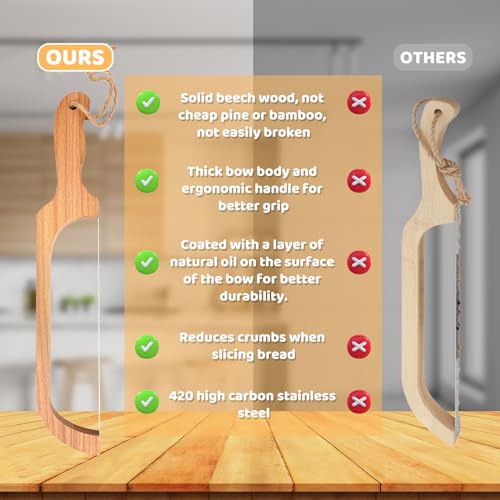 Bread-Slicer-for-Homemade-Bread16-Wooden-Sourdough-Bread-knife-with-Bow-DesignPremium-Stainless-Steel-Serrated-Saw-Bread-cutter-for-Bagels-Baguettes-and-More