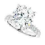 JEWELERYIUM 5 CT Oval Cut Colorless Moissanite Engagement Ring, Wedding/Bridal Ring Set, Solitaire H