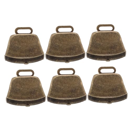 BESPORTBLE 6pcs Vintage Metal Cow Bells Loud Grazing Bells for Cattle Sheep Pets Antique Style Farm Animal