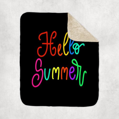 3dRose Hello Summer Classy Text Art on Black. Stunning Text