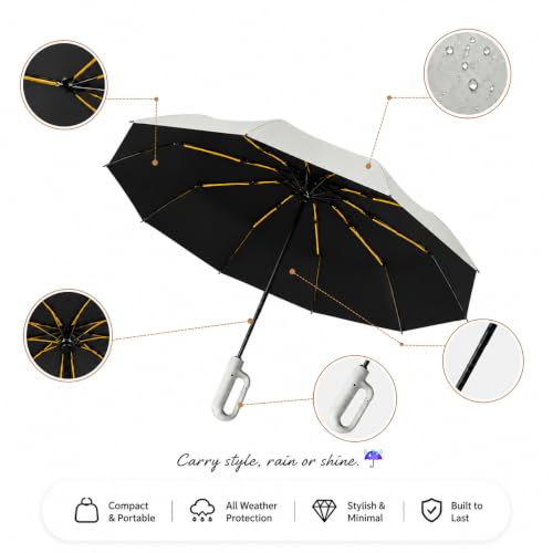 Image of Umbrella, UV Big Size Umbrella for Sun Protection Rain Windproof Strong Large 3 Fold For Men Women Kids Boys Girls Perfect & Stylish Windproof & Compact