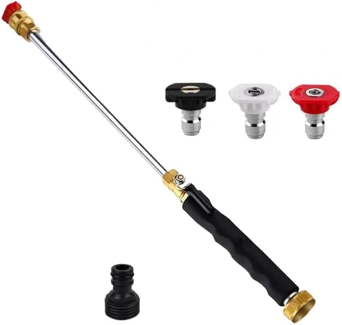 Sakerplus Professional Three-Nozzle Power-Boosting Garden Hose High-Pressure Washer Wand, Garden Hose Nozzle High-Pressure Washer for Patio, Outdoor Garden
