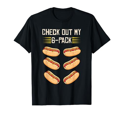 Divertente camicia wiener Check out my 6 -pack hot dog Maglietta