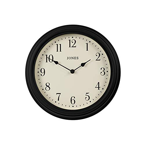 Jones Clocks® Venetian Wall Clock - Farmhouse Décor - Rustic Décor - Classic Traditional Design - Kitchen Clock - Living Room Clock - Office Clock - Farmhouse Clock (Black/Arabic Numerals) #TOP5