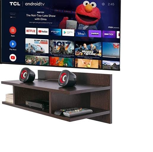 NAMRA ARTS WOODEN TV Setup Box Stand/Holder, 51x21x12 cm, MATTE BLACK