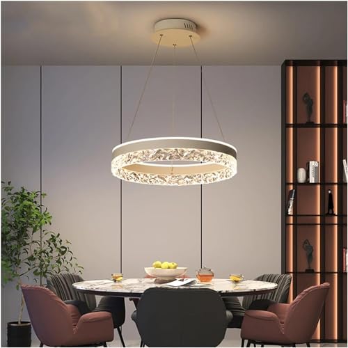 Lustre moderne LED pour chambre de fille avec de magnifiques anneaux en cristal