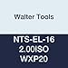 Walter Tools NTS-EL-16 2.00ISO WXP20 Carbide NTS Threading Inserts, External Thread, Full Profile, ISO Metric 60 Degree (Pack of 10)
