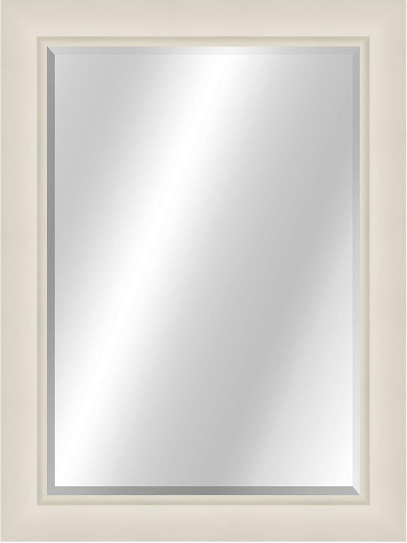 Craig Frames White Wall Mirror for Bathroom, Living Room, Vanity, Horizontal or Vertical Wall Hanging, 22x28 Inch