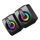 Mini haut-parleur filaire - large compatibilité, fonctionne avec tout appareil doté d'une prise casque standard de 35 mm, haut-parleurs de bureau filaires