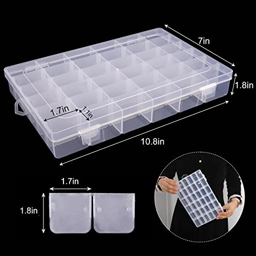 Uoony 3 Pack 36 Grids Plastic Organizer Box Craft Storage With Adjustable Dividers, Bead Organizer Container For Earrings Fishing Tackles Crafts Jewelry Thread With 400Pcs Label Stickers #TOP1
