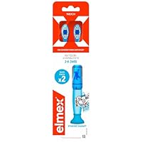 elmex Kinderzahnbürste 2-6 Jahre, 2 Stück – weiche, abgerundete Borsten für ein gründliches Putzen der Milchzähne – kindgerechte Zahnbürste für alle Griffarten geeignet