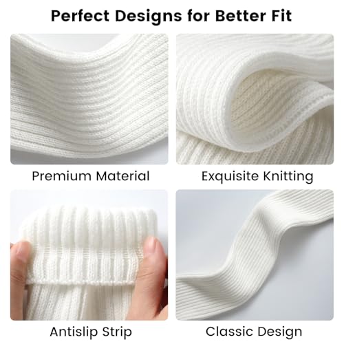 Image of Clothirily Leg Warmers - 2 Pairs Knit Leg Warmers for Women 80s Fashion Long Socks for Sports Party Yoga Winter Accessories