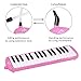 EastRock 32 Key Melodica Instrument Keyboard Soprano Piano Style with Mouthpiece Tube Sets and Carrying Bag for Beginners Adults Gift Pink