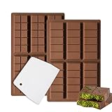 Zivcaer 2 Pack Chocolate Bar Mold Deep for Stuffed Bar, Non-Stick Thick Chocolate Molds, Silicone Chocolate Candy Molds for Knafeh Pistachio Chocolate Bar, Candy, DIY Handmade Gifts (5 Snap+10 Snap)
