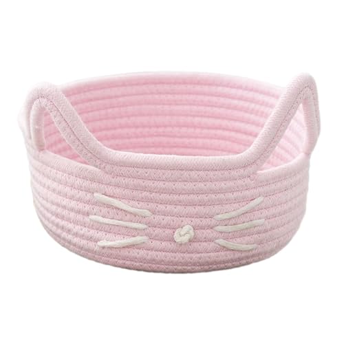 Panier en corde de coton rose pour trier les petits objets et désencombrer - 8
