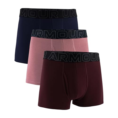 Under Armour Men's Ua Performance Cotton-Solid 3 in 3pk,Maroon Mist