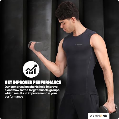 Image of Compression Vest Tank Body Shaper Without Sleeve for Men - Gym Shirt for Men Men Shapewear - Keep Dry Tight Skin Fit - Breathable Inner for Men Sports Wear Workout Gym Sports