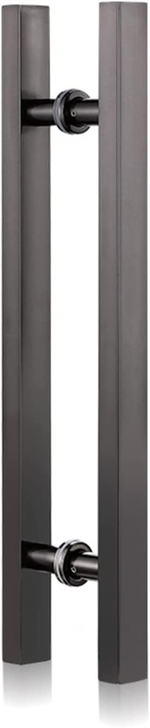 Poignée de porte coulissante 120 cm carrée double face en acier pour éliminer le jeu des fixations