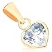 Produktbild ORDO Diamonds® Anhänger aus Gold 375, 9K Goldanhänger, Anhänger aus 9K Gold, Damen Anhänger, klares Zirkoniaherz, glänzende Umrandung, 6 x 7 mm, 0,3 g