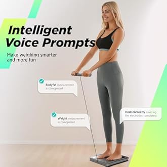 Runstar Digital Bathroom Scale for Body Weight, Body Fat, BMI 28 Measurements, Innovative 8-Electrode Smart Scales FSA or HSA Eligible with Voice Prompt Function High Accurate Bluetooth Weight Machine