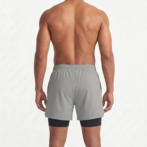 Image of Lymio Men Shorts | 2 in 1 Active Dual Shorts with Inner Tights Layer | Men's Double Layer Short for Running, Gym & Sports (SSM-S-09-11)