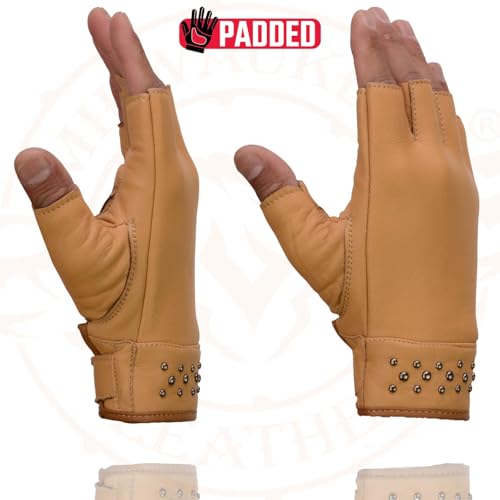 Image of Milwaukee Leather Women's Leather Motorcycle Fingerless Hand Gloves