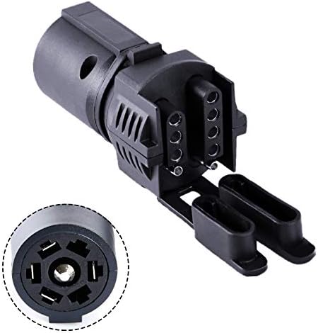 Super repairman 7 Pin Round to 4 Pin 5 Pin Flat Blade Trailer RV Boat Adapter Plug