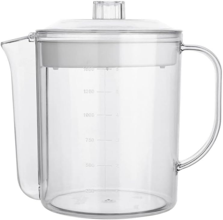 1pc Kitchen Oil Container Oil Soup Strainer Measuring Cup Separator Cup Fat Separator Fat Separating Jug Kitchen Pot Can Terrariums Grease Measurer White