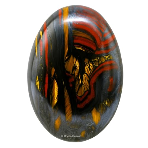 Image of Certified Iron Tiger Eye Crystal Palm Pebbles Stones for Anxiety Stress Relief Massage - AAA Grade Original Healing Gemstone Agate Palm Stone for Yoga Meditation Spiritual Reiki Feng Shui