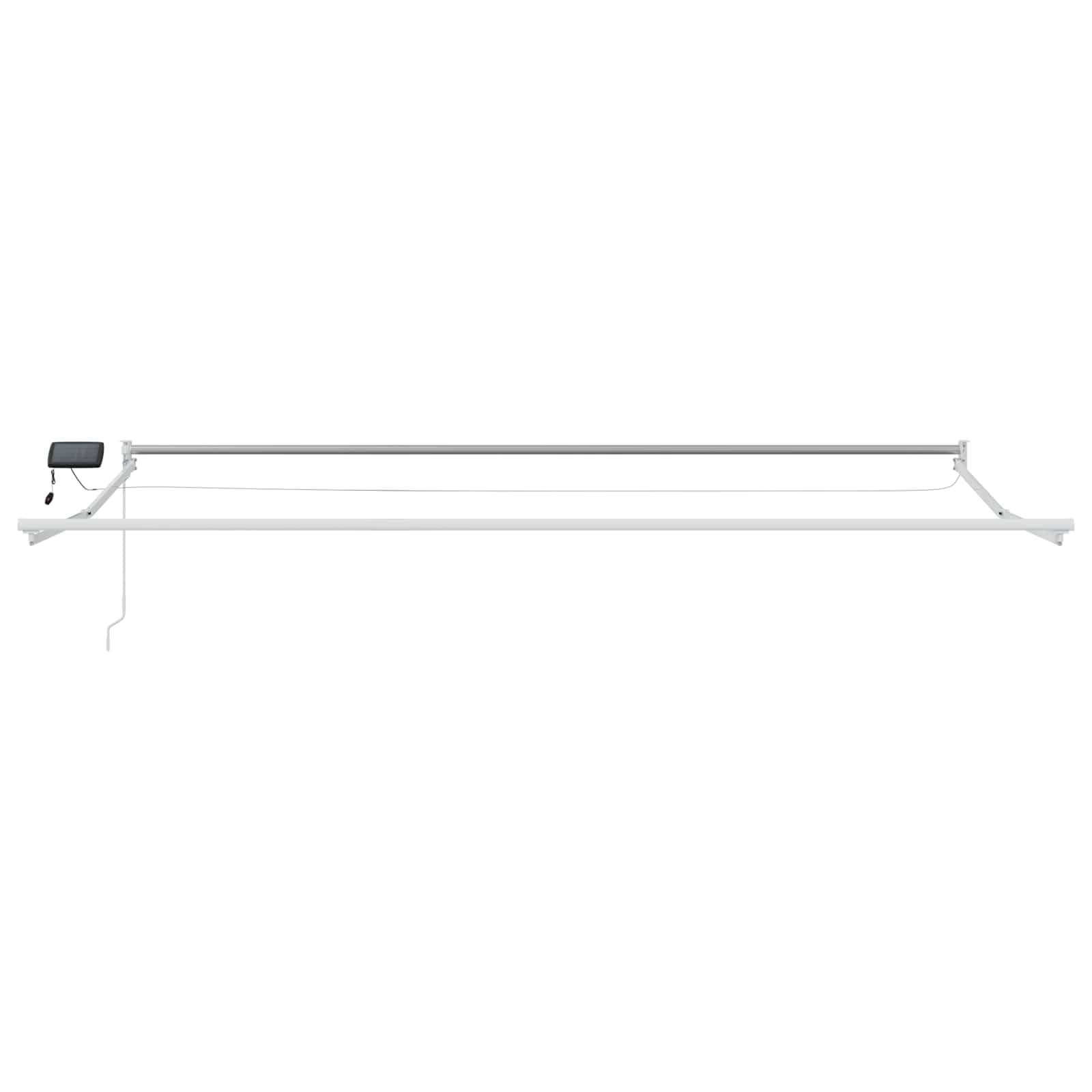 Cadre de Store Banne Électrique avec LED Solaires, Blanc, 4 x 2 m