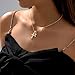 Partm Double Cross Necklace for Women Dainty Cross Pendant Choker 14K Gold Plated Trendy CZ Diamond Cross Charm Necklace Hypoallergenic Delicate Faith Jewelry Religious Gifts for Women
