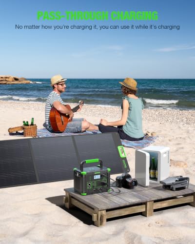 Image of GRECELL 999Wh Solar Generator 1000W Portable Power Station for Outdoor