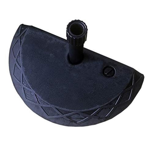 Umbrella base WYZQQ Demi-Pied De Parasol，Porte-Parapluie Demi-Lune, Porte-Parapluie Patio Rempli D’Eau Ou De Sable, Adapté pour Demi-Parasol De Terrasse - 15kg - Noir