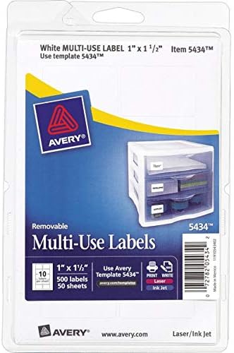 Avery Self-Adhesive Removable Labels, 1 x 1.5 Inches, White, 500 per Pack (05434) - Image 6