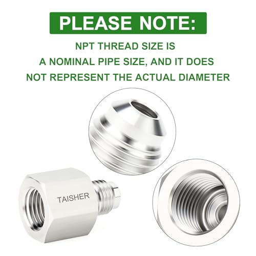 Image of TAISHER 5PCS Forging of 304 Stainless Steel Tube Flare Fittings, 1 /4 inch Male Flare x 1 /4 inch NPT Female, Half Union