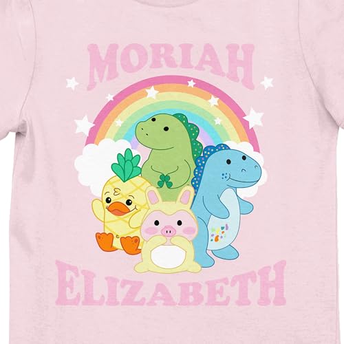 Moriah Elizabeth Characters Rainbow Girl's Pink Crew Neck Short Sleeve Tee2