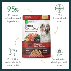 ULTIMATE PET NUTRITION Nutra Full Uncooked Freeze Dried Canine Meals, Veterinarian Formulated with Antioxidants, Prebiotics & Amino Acids (3 Pound, Beef) ULTIMATE PET NUTRITION Nutra Full Uncooked Freeze Dried Canine Meals, Veterinarian Formulated with Antioxidants, Prebiotics & Amino Acids (3 Pound, Beef)