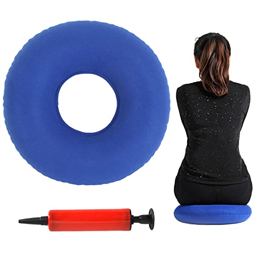 KARELLS Gonflable Siège Anneau Hémorroïdes, Coussin Anneau Gonflable Donut, Coussin D’Assise Gonflable en Anneau pour Hémorroïdes Douleur Coccyx Postnatale dans la Voiture de Bureau à Domicile