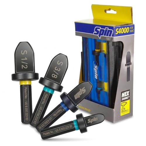 Spin Tools 4000 4-Piece Drill Bit Swaging Tool Set 1/4, 3/8, 1/2, 5/8-Inch
