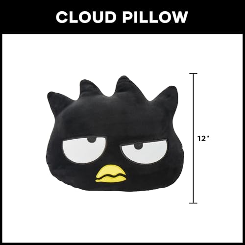 Image of Northwest Sanrio Badtz-Maru Cloud Pillow 12 inch - Plush Stuffed Pillow, Cartoon Character Throw Pillow, Bedroom Decor, Gift for Fans