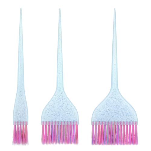 LXUEJIE 3Pcs Hair Dye Brushes, Color Brushes for Hair Stylist, Hairs Colors Brush Glitter Hairs Dye Brush Set Hairing Color Remover, Applicator Brushs for Salon Use Home DIY Dyeing