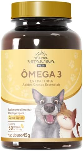 Ômega 3 Pets Para Cães E Gatos 500mg Epa Dha (60 Cápsulas)