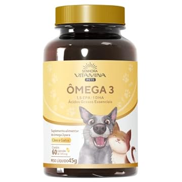 Ômega 3 Pets Para Cães E Gatos 500mg Epa Dha (60 Cápsulas)