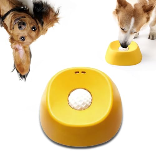 SOOPLEU Lick and Roll Bowl for Dogs No-Mess Slow Feeder for Bone Broth Yogurt & Supplements | Lick and Roll Bowl with Anti-Spill Rolling Ball | for Senior Dogs New Puppies & Post-Op Nutrition